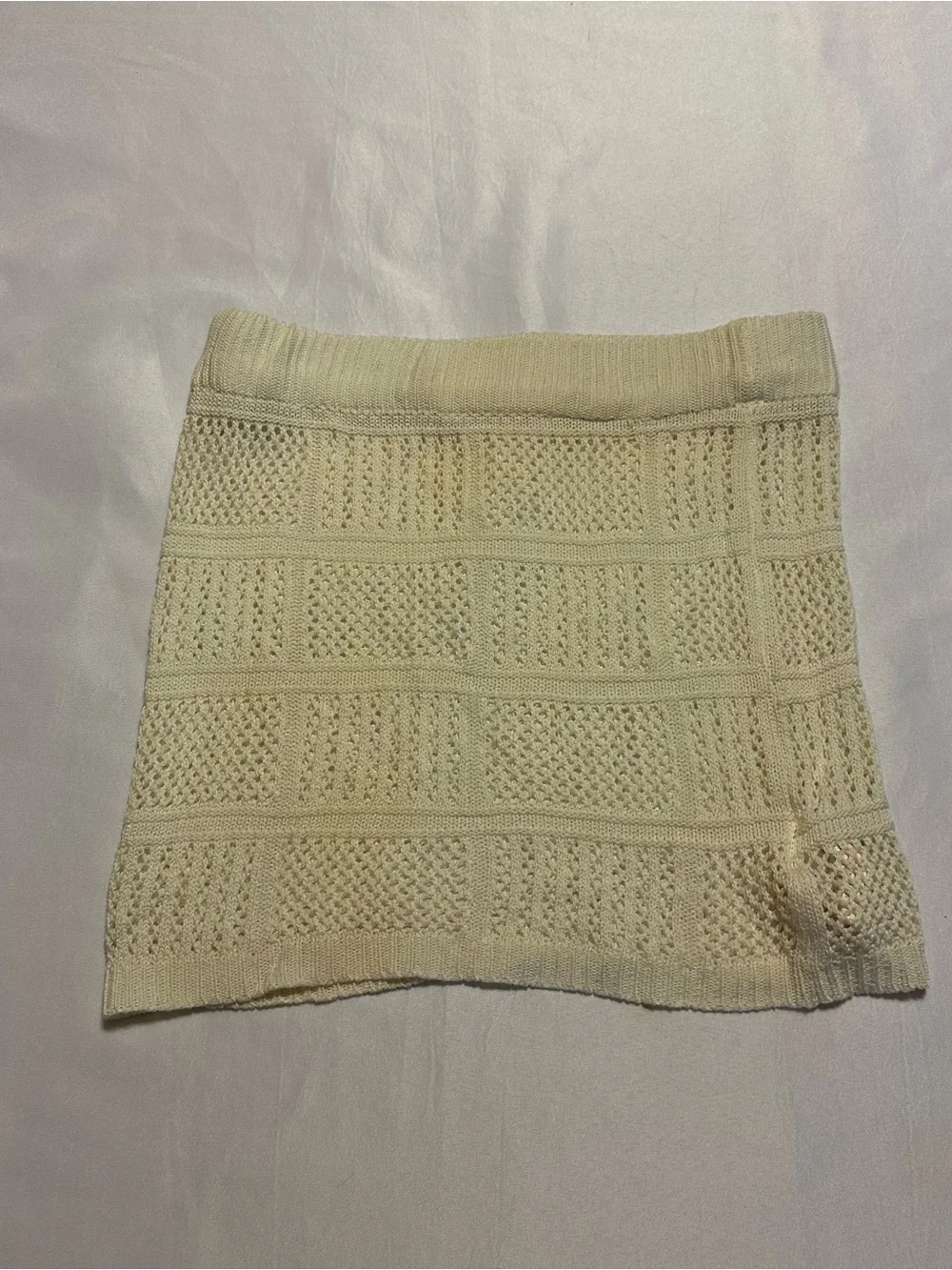 Strapless cream  Knit Crop Top - Tube Style
